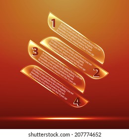 Glass background. Transparent glass plates. Vector illustration. 