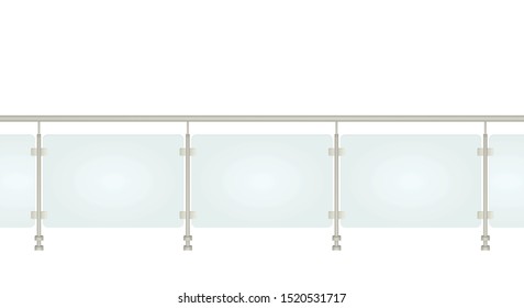 Glass balcony fence. vector illustration svg