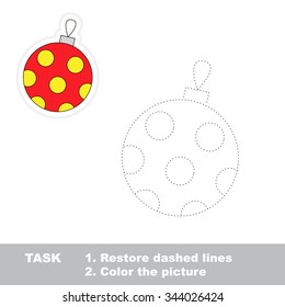 Glass ball to be traced. Vector trace game.