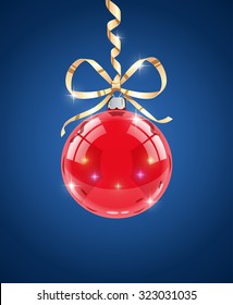 Glass ball. Decoration for christmas firtree. vector illustration. Transparent objects used for lights and shadows drawing.