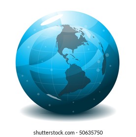 Glass ball with globe