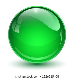 Balón de vidrio, esfera vectorial 3D verde