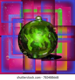 Glass ball for interior decoration on holidays