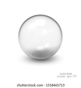 Glass ball on a white background .Transparent glas Vector illustration .Round crystal.