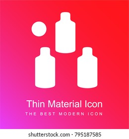Glass Ball red and pink gradient material white icon minimal design