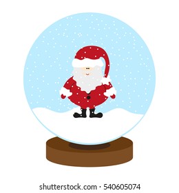 glass ball with Santa. flat design.