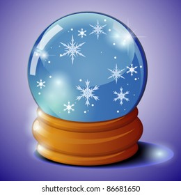 Glass ball with snowflakes