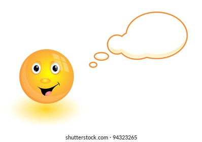 Glass ball with speech bubble