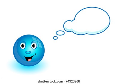 Glass ball with speech bubble