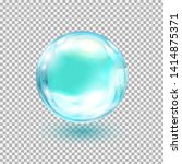 Glass ball vector .Blue Crystal Magic Ball .Realistic balloon for labels, advertising .