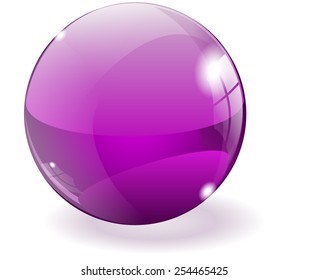 Glass ball- vector drawing isolated on white background