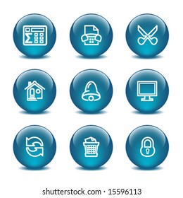 Glass ball web icons, set 7