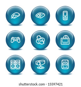 Glass ball web icons, set 21