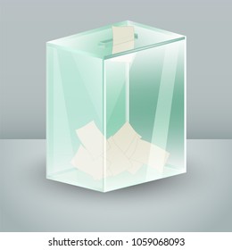 Glass ballot box. Vector illustration