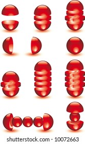 glass balls, concept for a network, a database configuration or everything is compose by small parts.