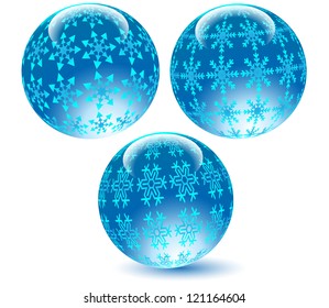 Glass balls with textures.Vector