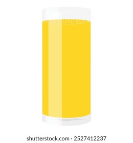 Glass of banana juice isolated on white background. Tropical fruit vector illustration. Healthy lifestyle