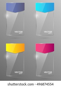 Glass banner set. Design template. Vector illustration.