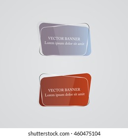 Glass banner set. Vector illustration.