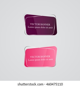 Glass banner set. Vector illustration.