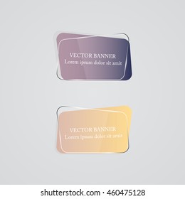 Glass banner set. Vector illustration.