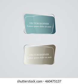 Glass banner set. Vector illustration.