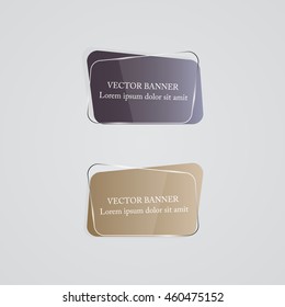 Glass banner set. Vector illustration.