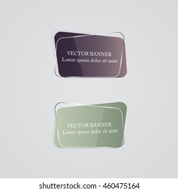 Glass banner set. Vector illustration.
