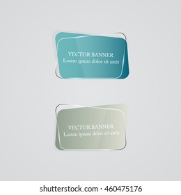 Glass banner set. Vector illustration.