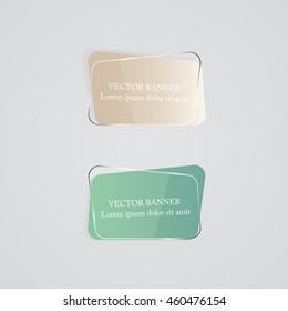 Glass banner set. Vector illustration.