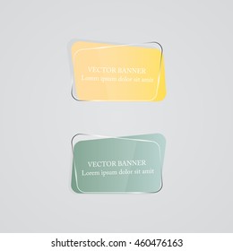 Glass banner set. Vector illustration.