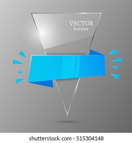 Glass banner template. Vector illustration