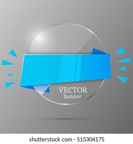 Glass banner template. Vector illustration