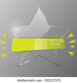 Glass banner template. Vector illustration