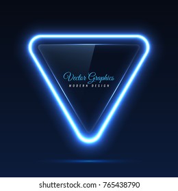 Glass banner. Transparent geometric shapes.