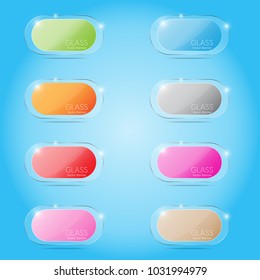 Glass banner vector.