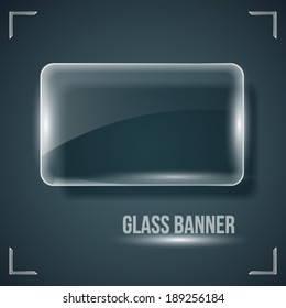 Glass banner. Vector illustration. 