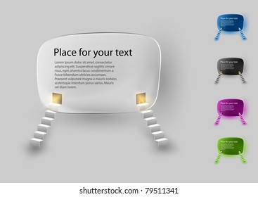 Glass banner, vector illustration, easy editable