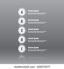 Glass banners for options, steps or parts. Infographics elements. Stock vector.