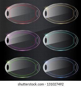 Glass banners vector set