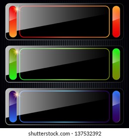 Glass banners vector set