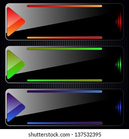 Glass banners vector set