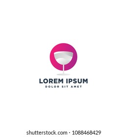 glass bar logo template vector editable