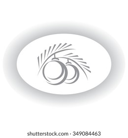 glass beads on the tree icon,  vector illustration. Flat design style.