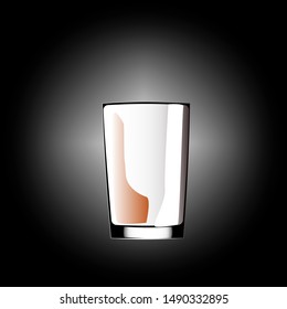 glass beaker against a dark gradient