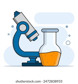 Glass Beaker Concept Set with Chemical Liquid. Medical laboratory object icon concept. Equipment for chemical tests collection vector design with shadow on background. flat vector illustration.