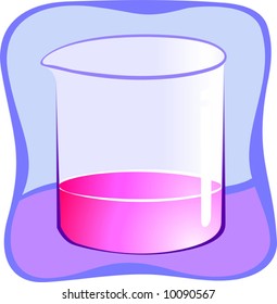  a glass beaker in laboratory	