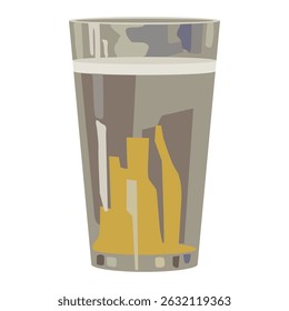 Glass of bear or other drink. Isolated vector illustration. Beverage design