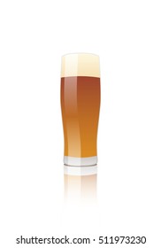 Glass of beer. Amber ale. Vector isolated