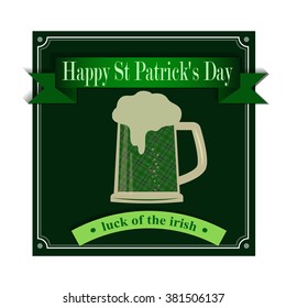 Glass of Beer Background for greeting card on Saint Patricks day